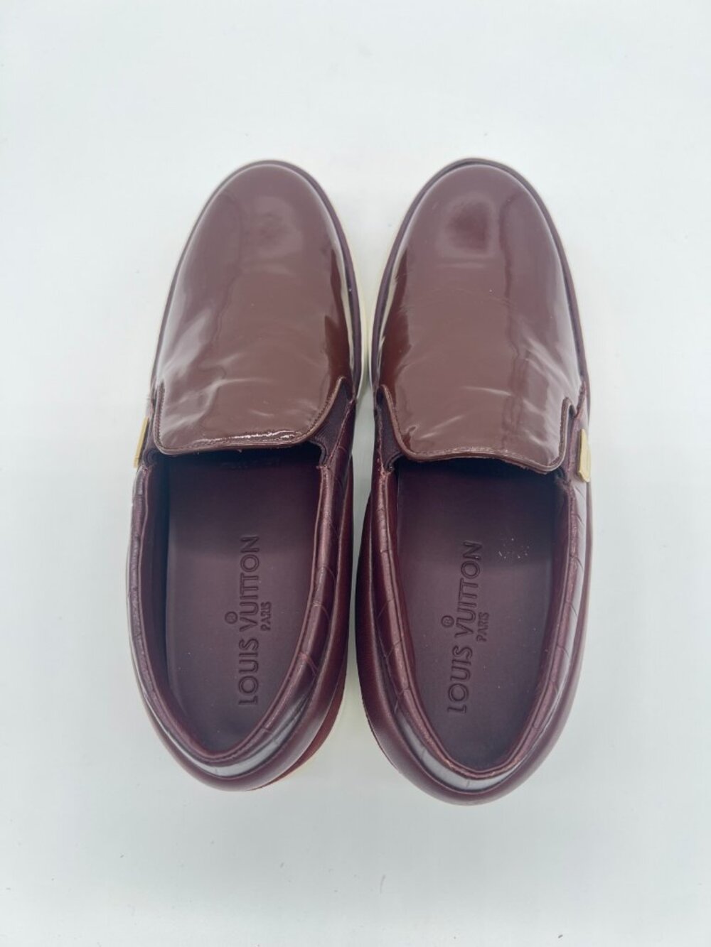 Louis Vuitton -Burgundy Enamel Platform loafers - 24449541 - SIZE 36.5 / 6 - Picture 5 of 11